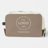 Logo accessoire beige brun cosmétique sac dopp (Recto)