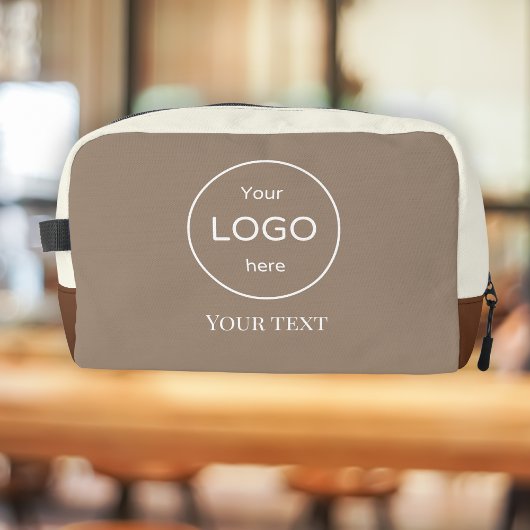 Logo accessoire beige brun cosmétique sac dopp
