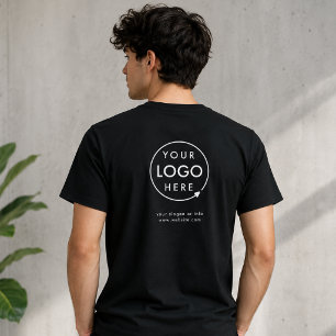 Logo Achter T-Shirt Zwart Zakelijk T-Shirt