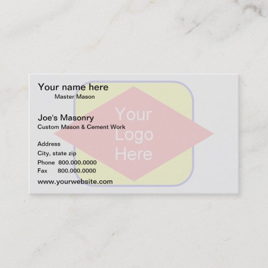 Logo achtergrondwatermerkeffect visitekaartje (Voorkant)