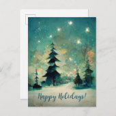 Logo Affaires Arbres de Noël Abstraits Carte posta (Devant / Derrière)