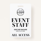 Logo All Access Event Staff Badge (Achterkant)