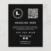 Logo and QR code black minimalist Flyer (Voorkant)