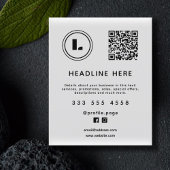 Logo and QR code white minimalist Flyer