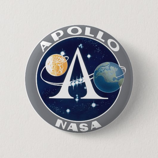 Logo Apollo Program Ronde Button 5,7 Cm (Voorkant)