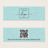 Logo Aqua bleu lin logo QR étalon d'oreille carte  (Devant & derrière)