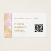 Logo Aquarelle moderne Abstrait Code QR rose or (Dos)