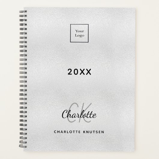 Logo argent monogramme initiales entreprise (Devant)