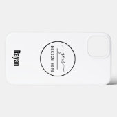 Logo/Art /Photo, Nom, coque iphone blanc (Verso (horizontal))