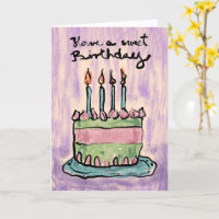 Logo Artistiek Handgetekende Cake Blauw Paars Verj