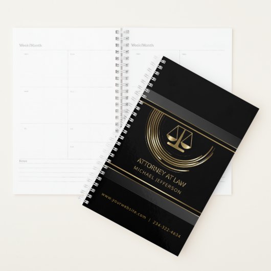 Logo Attorney of Law - Black and Gold Planner (Display)