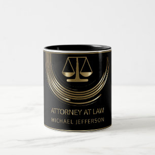 Logo Attorney of Law - Black and Gold Tweekleurige Koffiemok