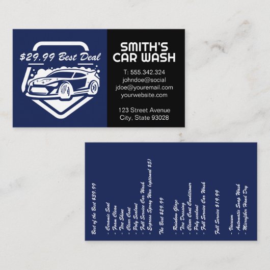 Logo Autowasserij Visitekaartje (Voorkant / Achterkant)