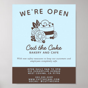 Logo Bakkerij Bedrijfsheropening Taart Poster