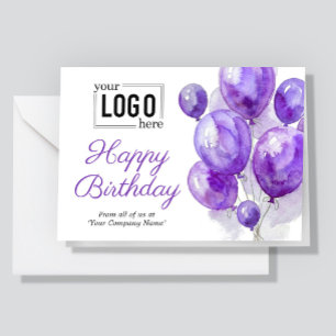 Logo Ballons Artistiques Violets Carte d'anniversa