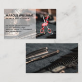 Logo Barbershop | Carte de visite de poste de trav (Devant / Derrière)