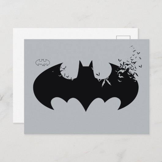Logo Batman Classique Dissolé Dans Carte Postale B (Devant / Derrière)