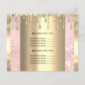 Logo Beauty Makeup Nails Price List Gold Pink Flyer (Achterkant)