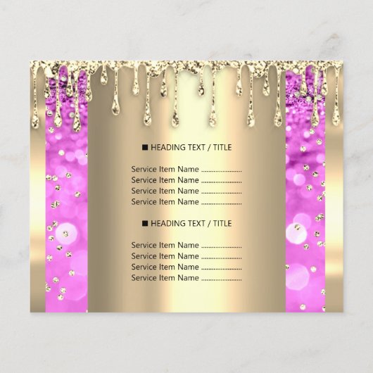 Logo Beauty Makeup prijst goudkleurig Flyer (Achterkant)