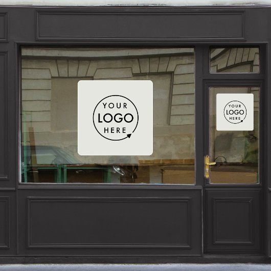 Logo bedrijf | Aangepast grijs vierkant voor bedri Raamsticker