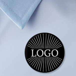 LOGO bedrijf branding Zwart Ronde Button 5,7 Cm