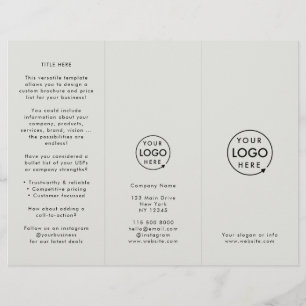Logo bedrijf   Modern Grey Trifold Brochure