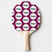Logo Bedrijfspatroon Promotionele Magenta Roze Tafeltennisbatje (Voorkant)