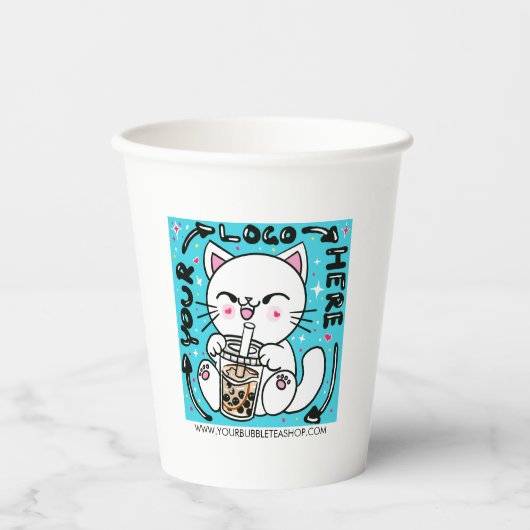 Logo Bedrijfspromotie Papieren Bekers (Voorkant)