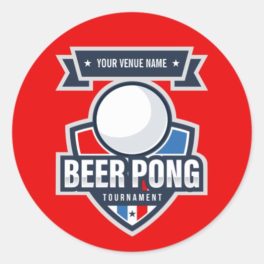 Logo  Beer Pong Ronde Sticker (Voorkant)