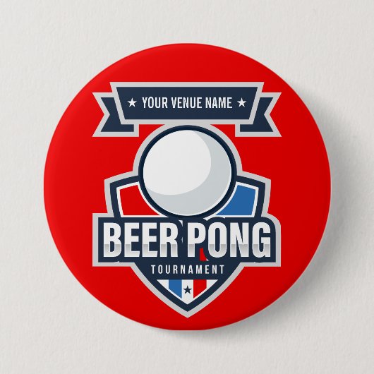 Logo  Beer Pong Tournament Ronde Button 7,6 Cm (Voorkant)