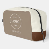Logo beige bruin accessoire cosmetische doppzak toilettasje (Rechterhoek)