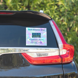 Logo, bericht, bedrijfspromotie, iriserend ontwerp sticker