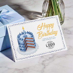 Logo Big Blue Vintage Cake Zakelijke Verjaardag Kaart