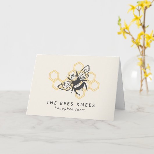  Logo bijen Robuuselijke Honeybee Cliënt Hartelijk Kaart (Gele Bloem)