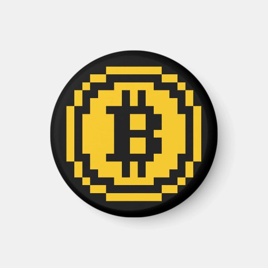 Logo Bitcoin BTC 8-Bit | Aimant (Devant)
