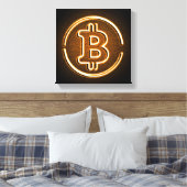 LOGO BITCOIN sur toile déco de bureau cryptographi (Insitu(Chambre))