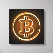 LOGO BITCOIN sur toile déco de bureau cryptographi (Recto)