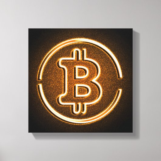 LOGO BITCOIN sur toile déco de bureau cryptographi (Recto)