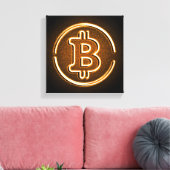 LOGO BITCOIN sur toile déco de bureau cryptographi (Insitu(Salon))