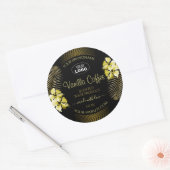 Logo Black Brown Étiquette Gold Hawaii Flowers (Enveloppe)