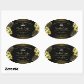 Logo Black Brown Étiquette Gold Hawaii Flowers (Feuille)