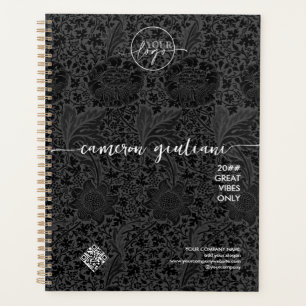 Logo Black Floral Nom Entreprise QR CODE Entrepris