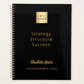Logo black gold motivational quote business 2026 planner (Voorkant)