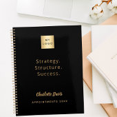Logo black gold motivational quote business 2026 planner