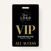 Logo Black Gold VIP-evenement Badge (Achterkant)