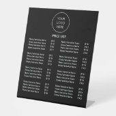 Logo Black Modern Price List Panneau de piédestal (Recto)