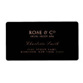 Logo Black Rose Gold Retourner l'adresse Étiquette (Devant)