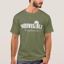 Logo blanc du T-shirt des hommes indivisibles
