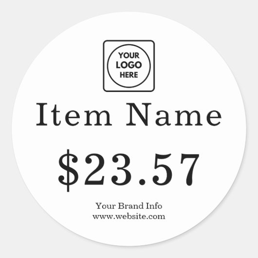 Logo Blanc | Étiquette de Prix Personnalisée Simpl (Devant)