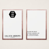 Logo blanc rose Carte d'affichage à collier multip (Devant & derrière)